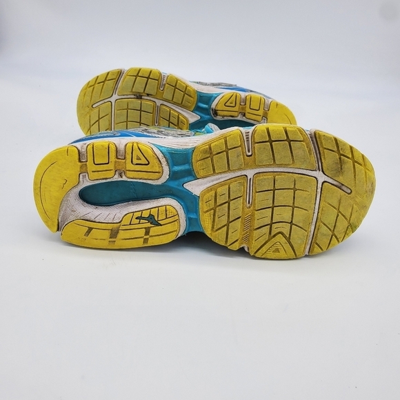 Mizuno Shoes Women's 9 Wave Inspire 13 Gray Aqua Yellow Running Training - Picture 5 of 14